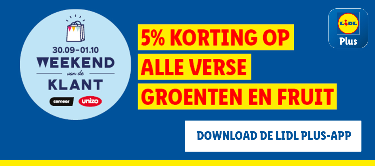 5% korting op verse groenten en fruit via Lidl Plus