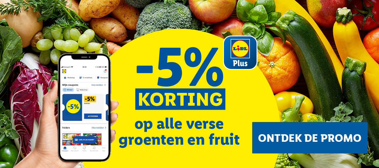 Korting op ALLE verse groenten en fruit bij Lidl