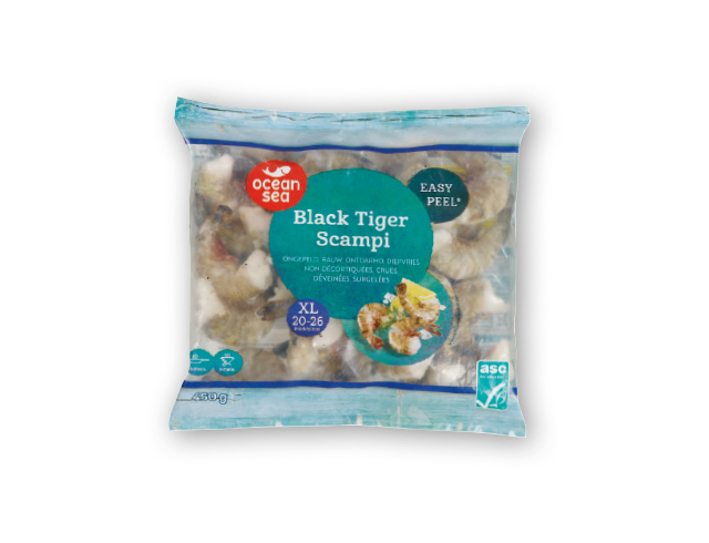Black tiger scampi's XL