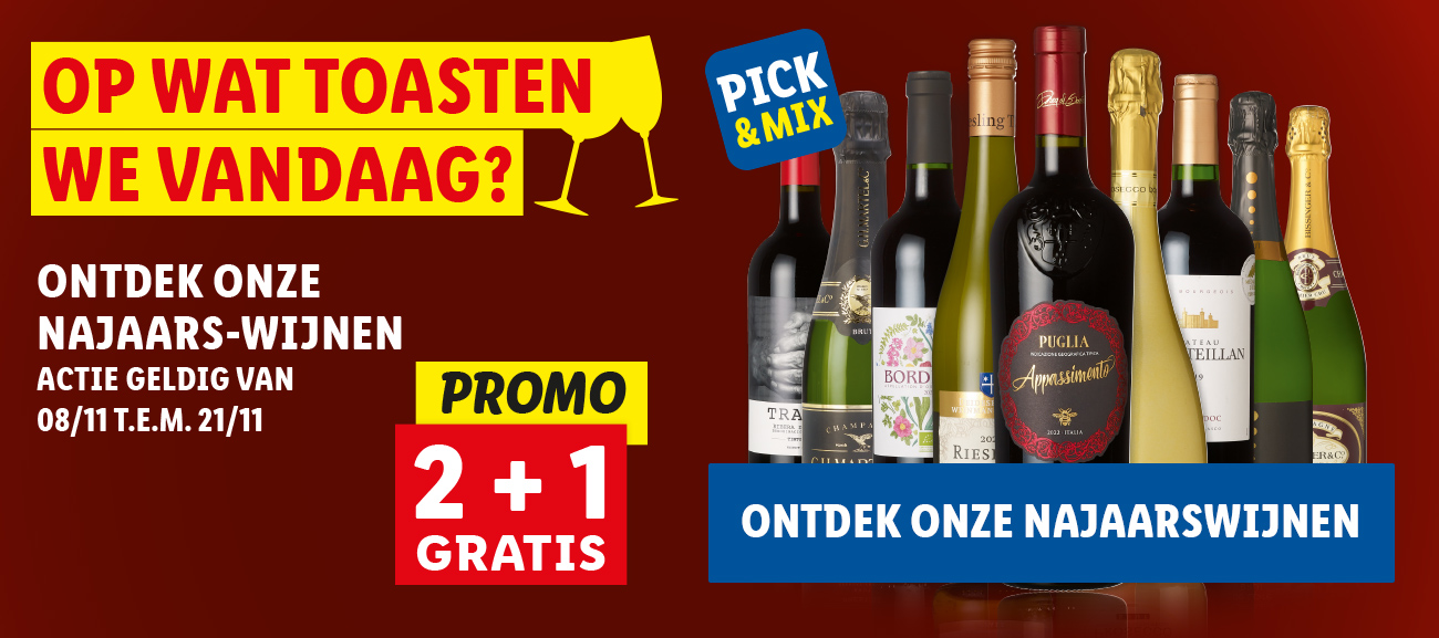 2 + 1 gratis op najaarswijnen