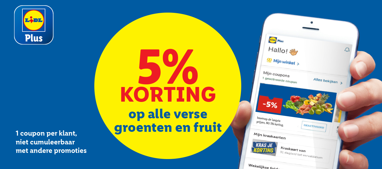 Korting op ALLE verse groenten en fruit bij Lidl