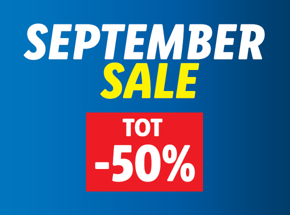 September Sale: kortingen tot 50%