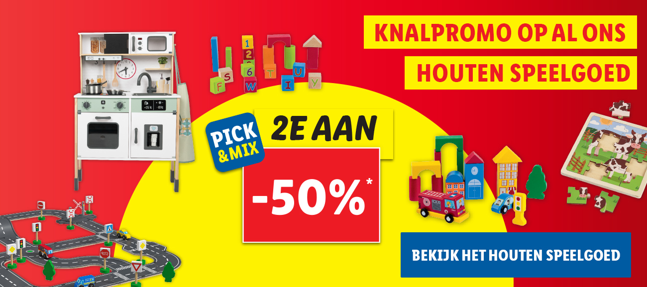 Knalpromo op al ons houten speelgoed