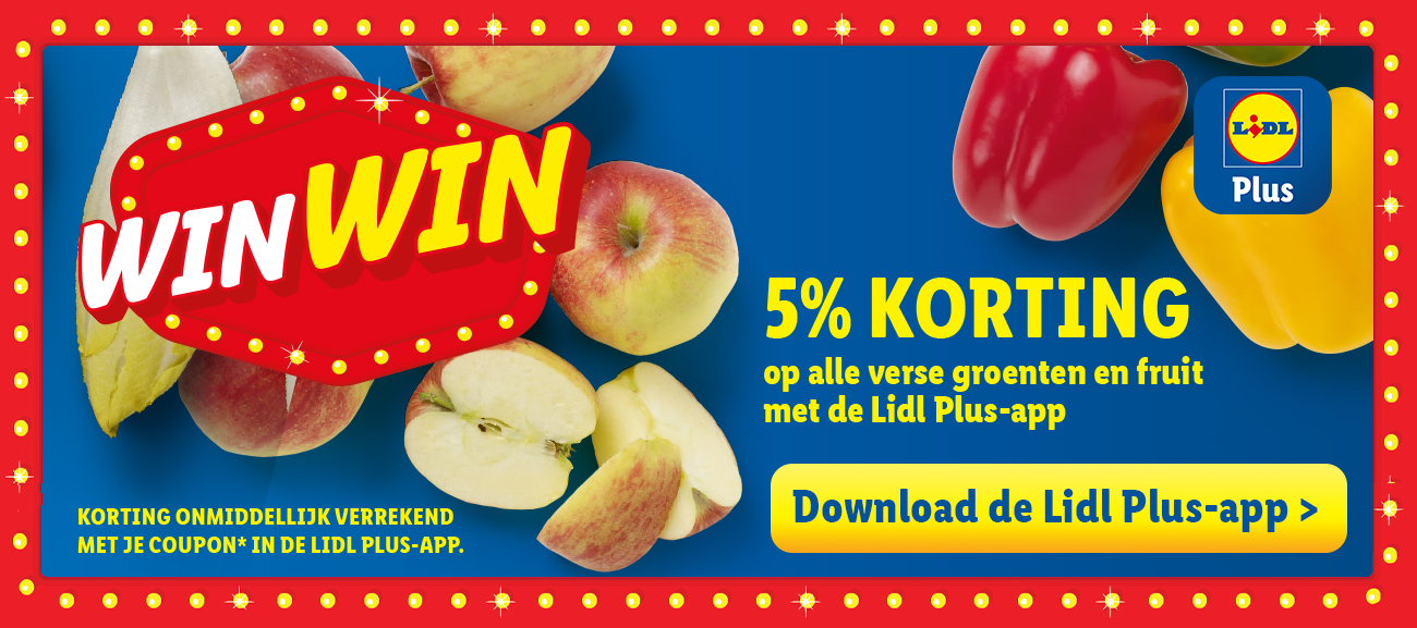 5% korting op alle verse groenten en fruit