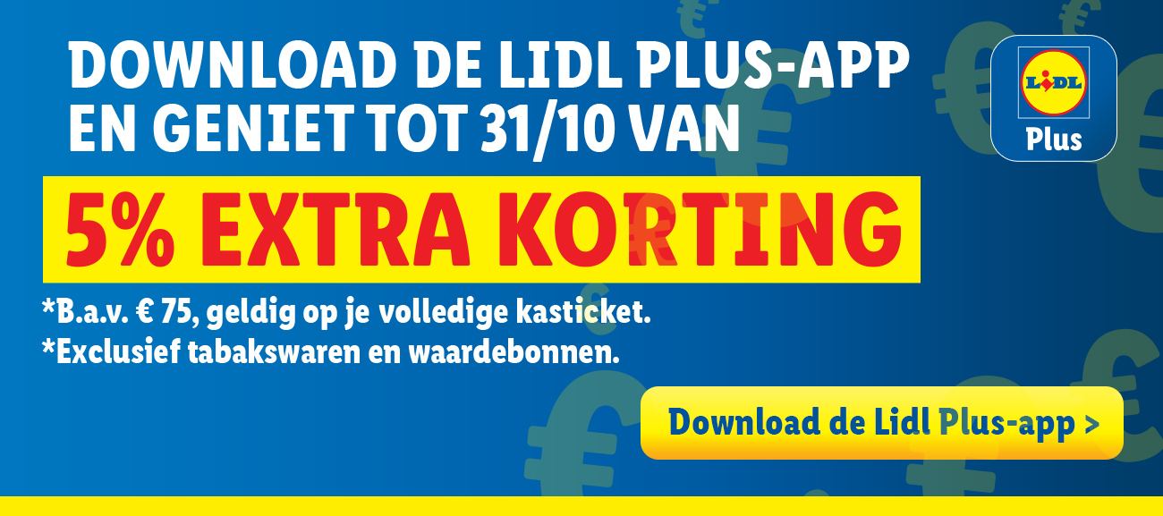 5% korting op je winkelkar met Lidl Plus