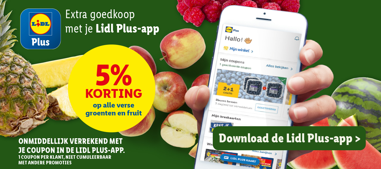 Lidl Plus 5% actie groenten en fruit